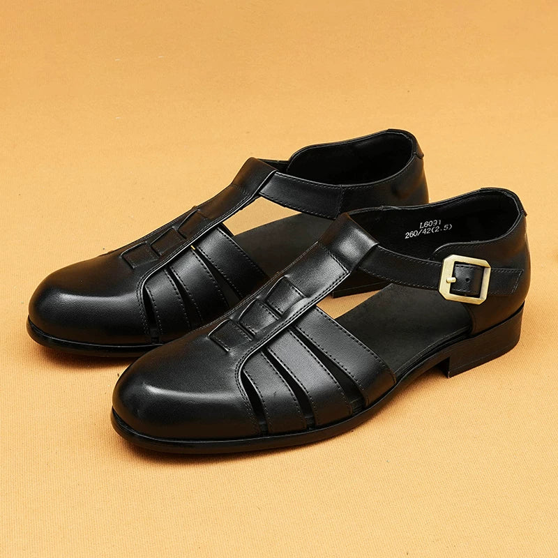 Men's Genuine Leather Sandals, Breathable