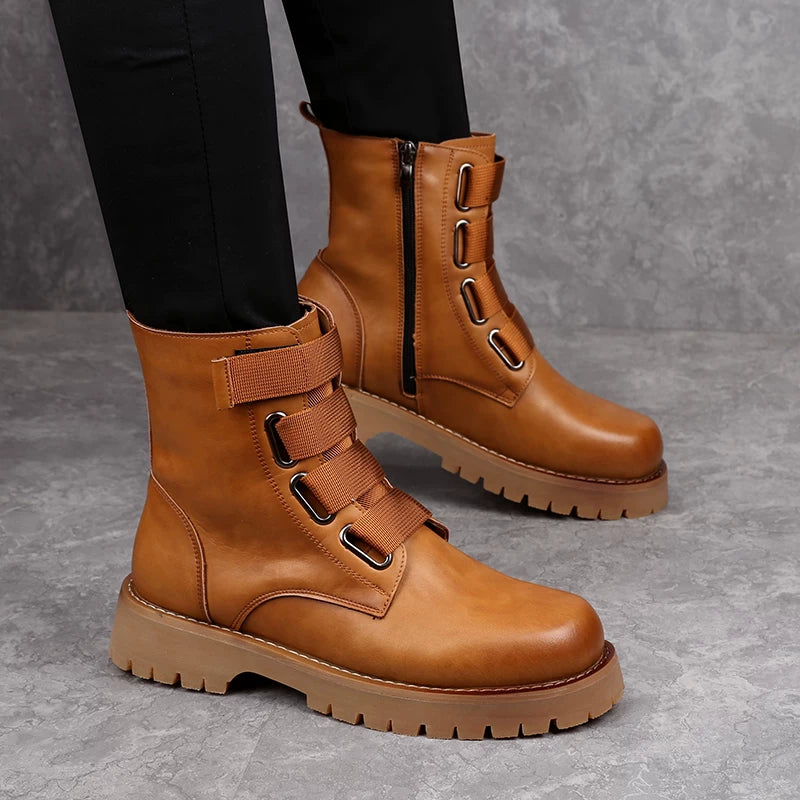 Men's Martin Boots, Height Increasing, Thick Sole