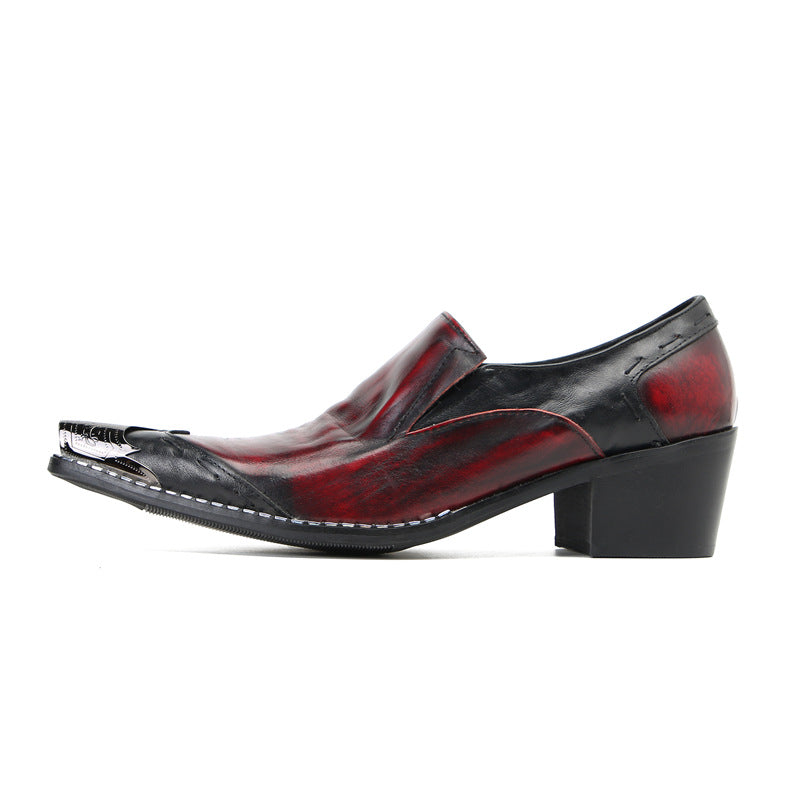 British men's shoes men's best man red groom business dress soft-soled suit summer casual leather shoes men's wedding shoes