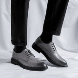 Plus size men's shoes - british style business casual leather shoes