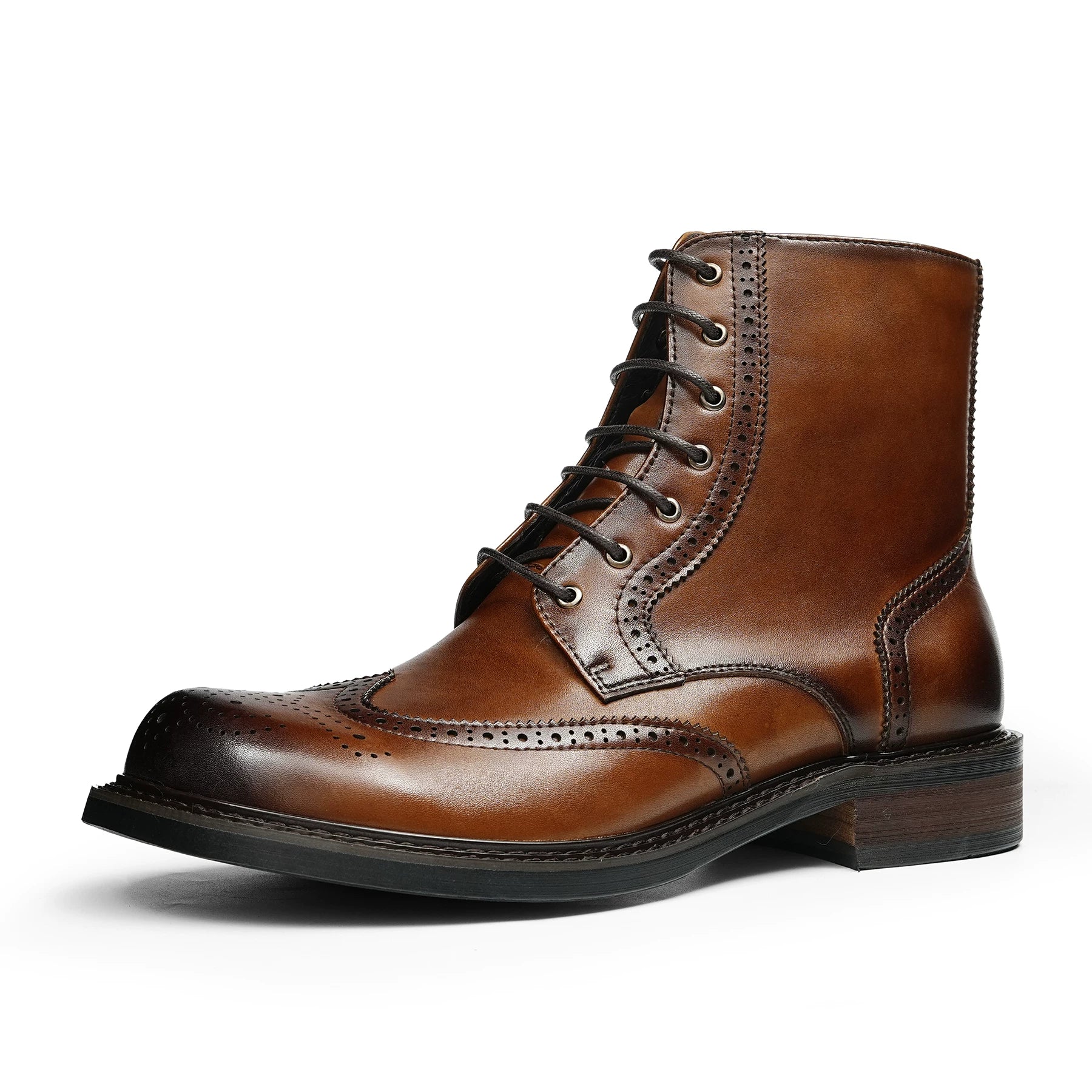 Men's Genuine Leather Martin Boots, British Style, Brogue