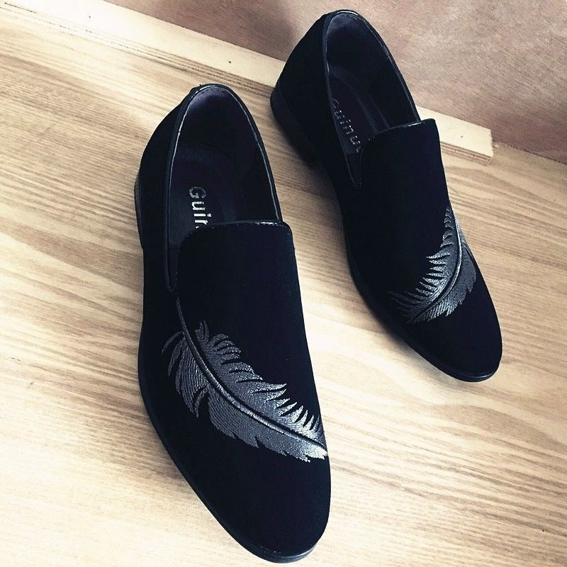 Spring/summer british canvas pointed-toe leather shoes - korean style breathable casual leather shoe