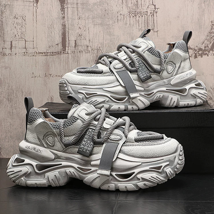 Men's Platform Breathable Retro Trendy Chunky Dad Sneakers 2026 New