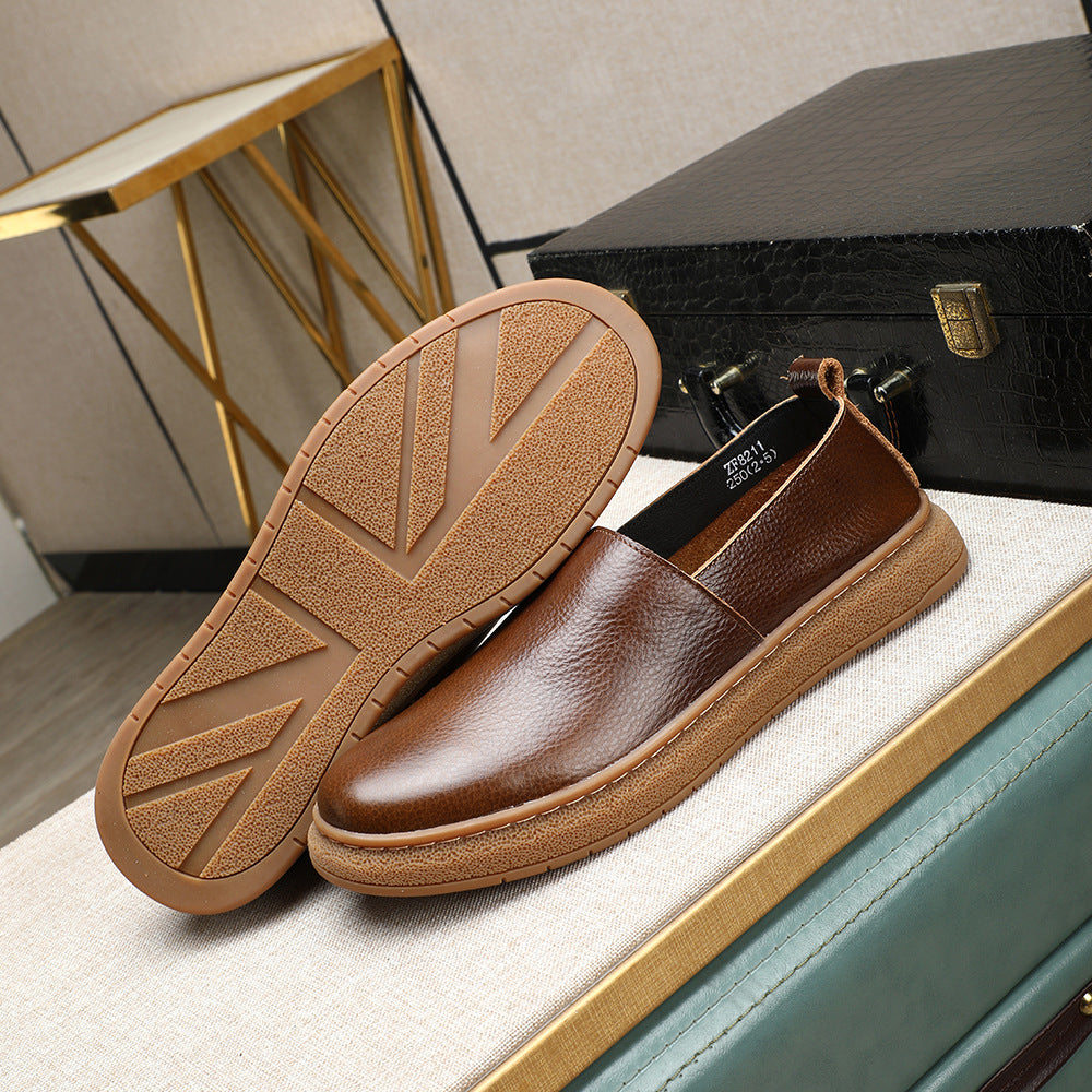 Very comfortable single-layer soft waxed cowhide loafers 2026 summer new arrival slip-on breathable 8