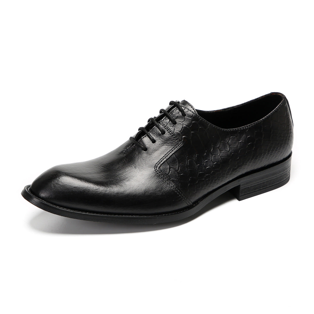 Men's Leather Oxford Formal Shoes – Pointed Toe, Business – Style 56