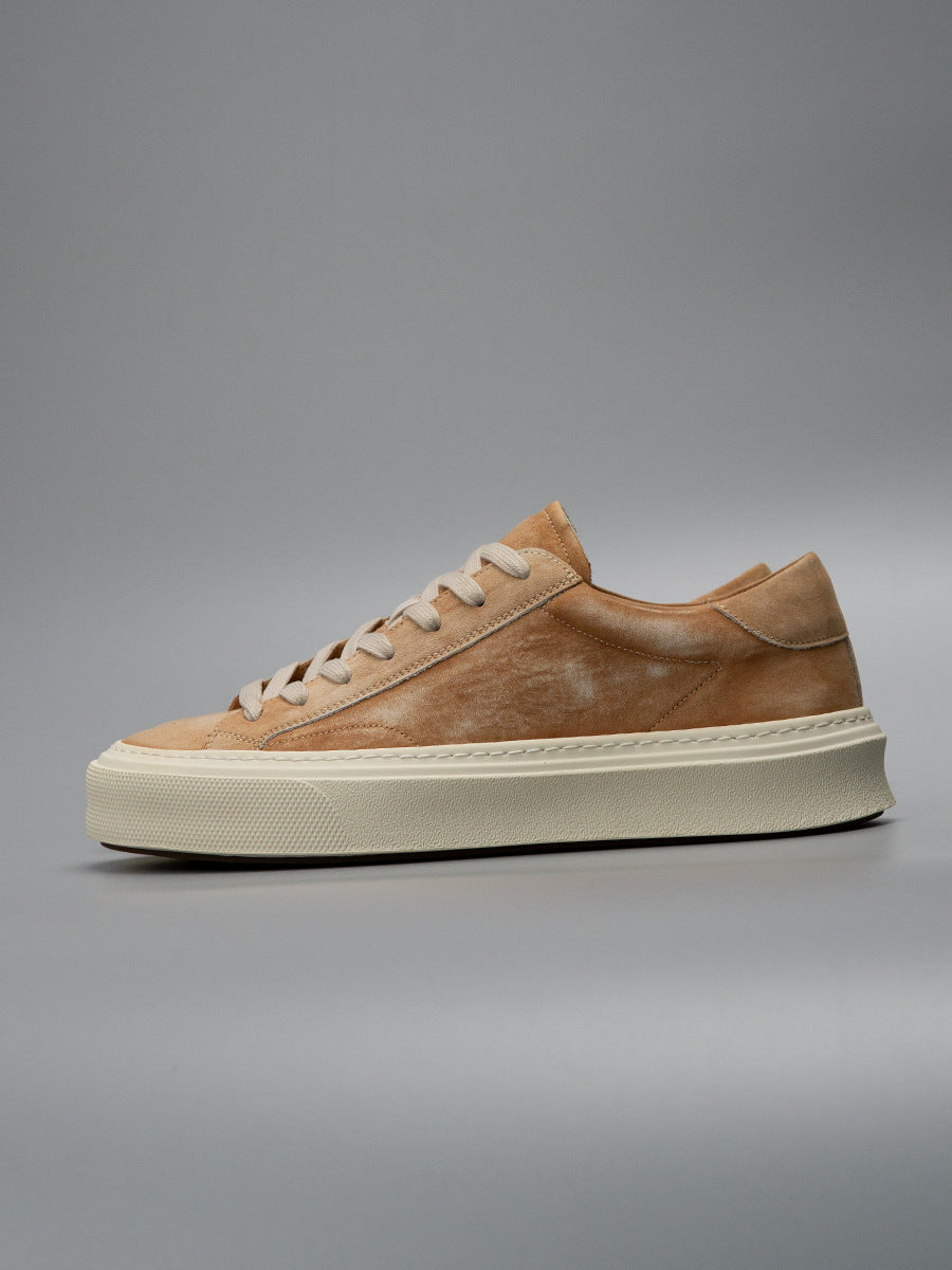 European station 2026 new men's genuine leather distressed washed cowhide fashion brown versatile trendy casual skate shoes 6