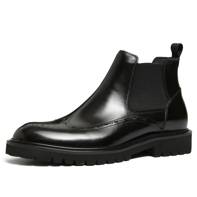 Men's Genuine Leather Chelsea Boots, British Style, Business