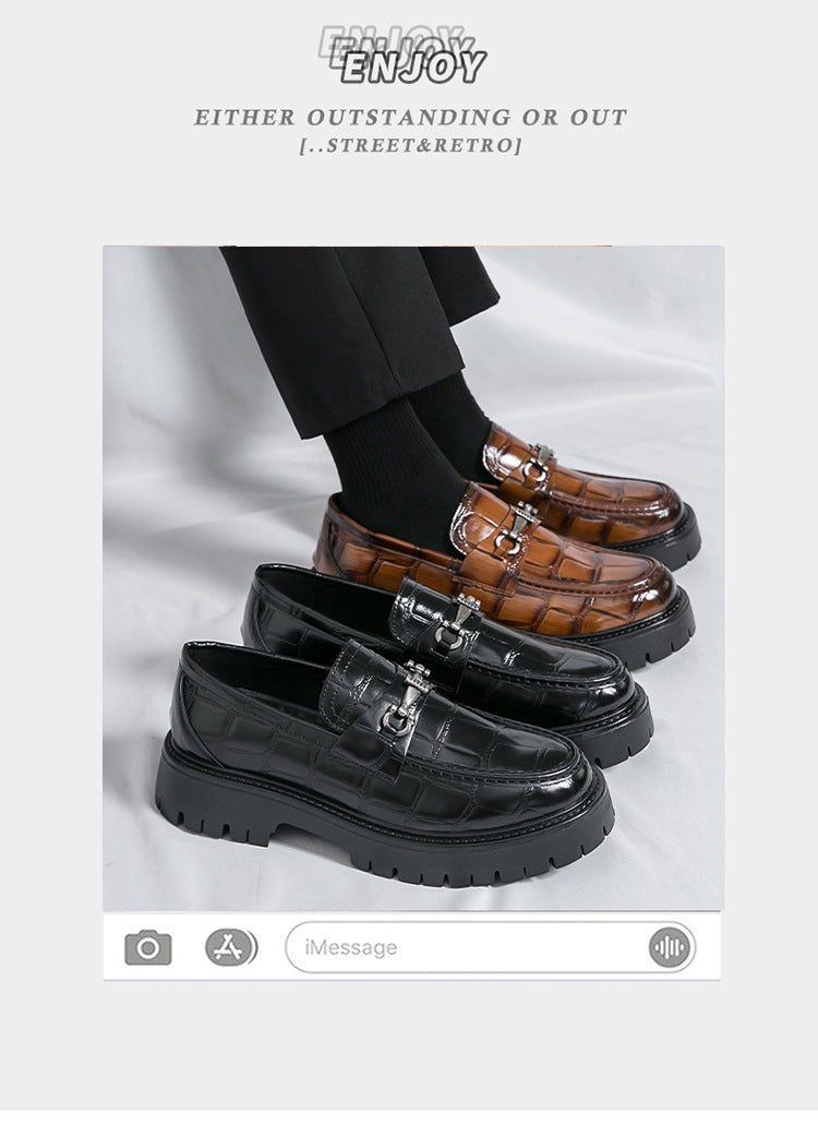 Cross-border spring thick sole foot heightening leather shoes fashion formal business casual shoes 7