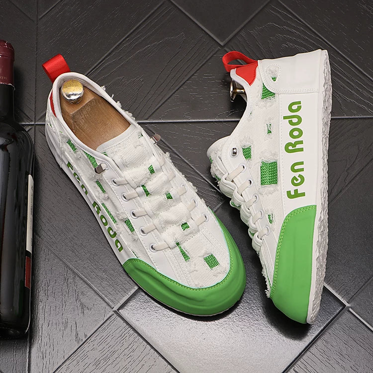 Men's Breathable Slip-On Color-Block Korean-Style Casual Shoes 2025 New