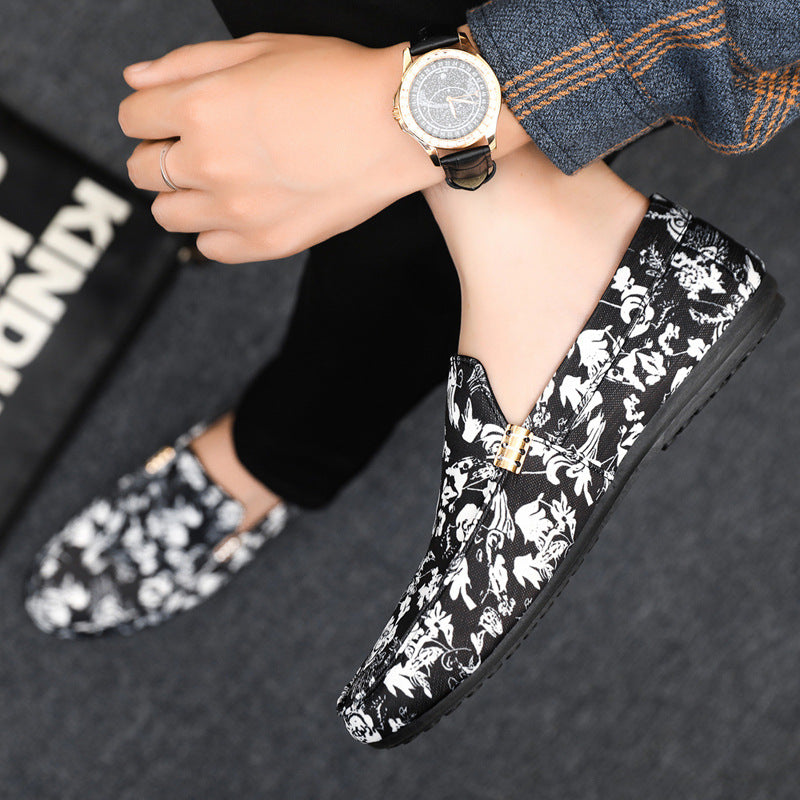 Spring/summer casual sneakers, trendy loafers, men's slip-ons, moccasins, one-step shoes, men's foot 3