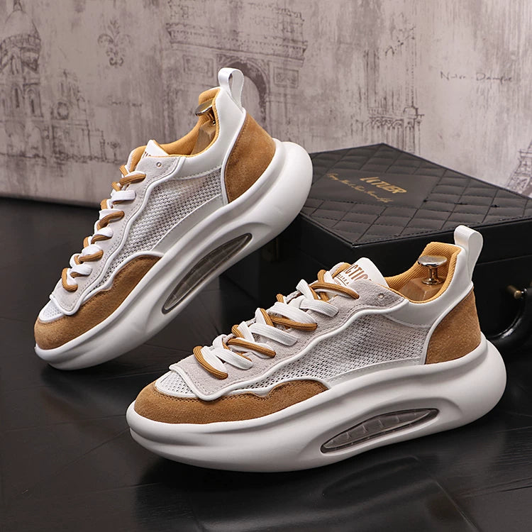 Men's Breathable Mesh Cut-Out Air-Cushion Lightweight Dad Sneakers Athletic Casual Summer