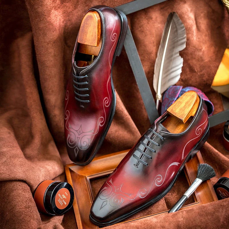 Men's Genuine Leather Oxford Shoes, Breathable, Handmade