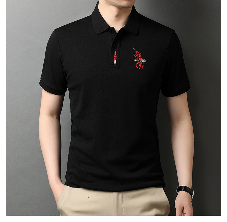 2024 summer New Polo Shirt Men's Business Gentleman Embroidered Lapel Breathable Short-Sleeved T-shirt Men's Wholesale
