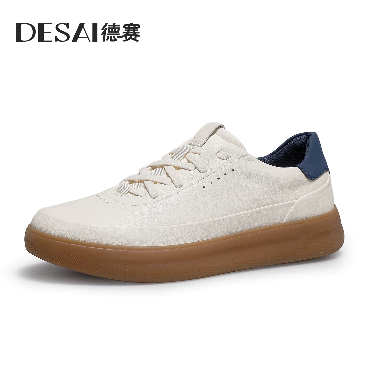 Men's Genuine Leather Skate Shoes, Breathable, Soft Sole