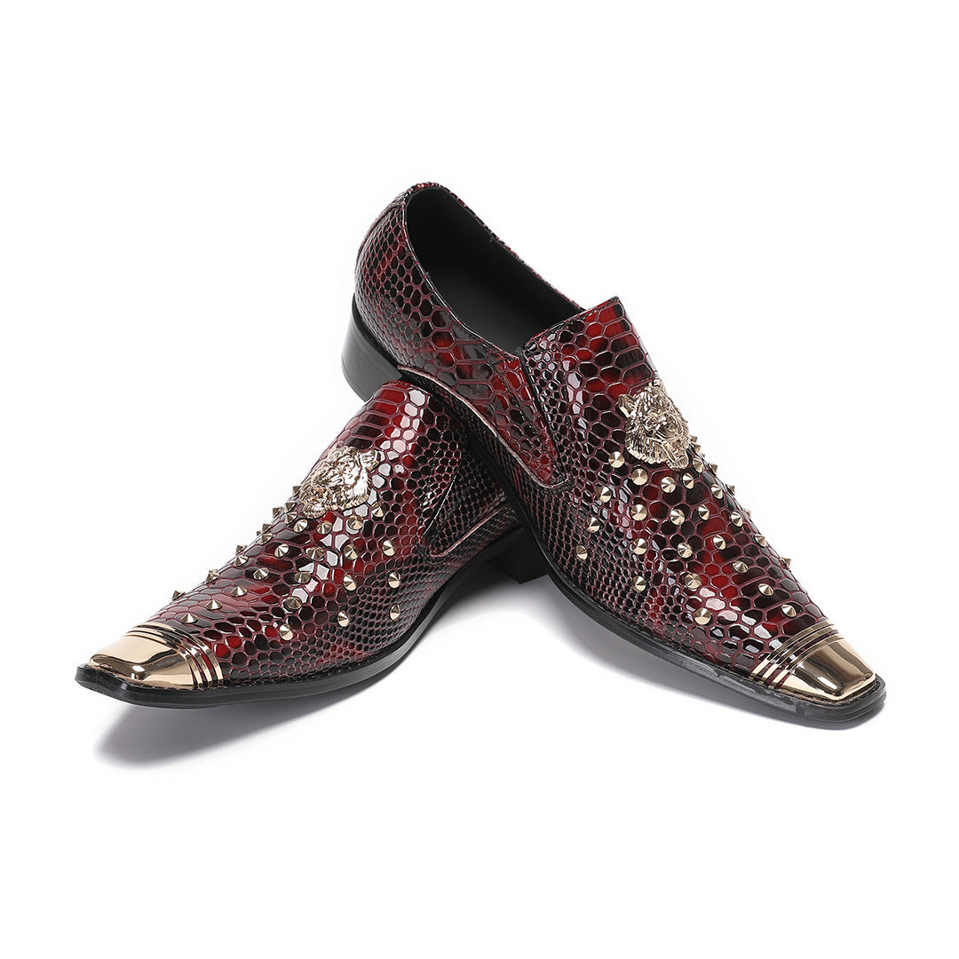 Men's Leather Shoes – Rhinestone Detail