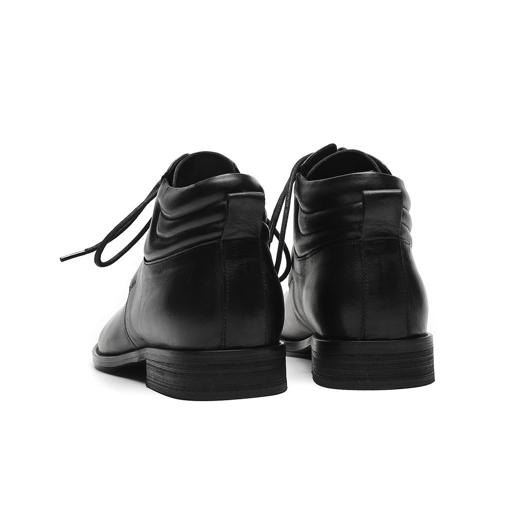 Chelsea Boots Men's Leather British High Top Business Leather Shoes Brock Carved Casual Short Boots Men's Martin Boots