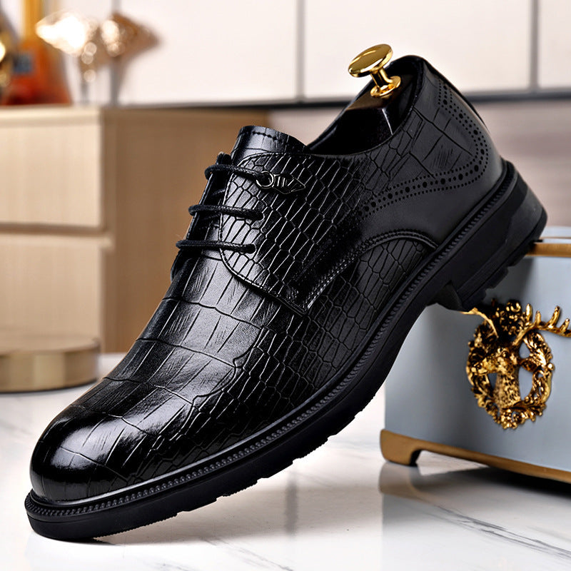 Men's business casual dress shoes - versatile leather oxfords, lace-up trendy footwear, stylish brit