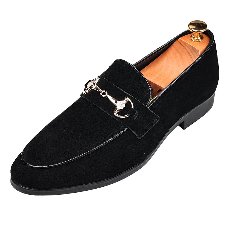 Men's Genuine Leather Loafers, Height Increasing, Slip-On