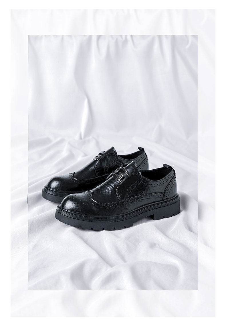 Matching suit wedding shoes men's brogue slip-on leather shoes 2026new arrival black easiest for mat 13