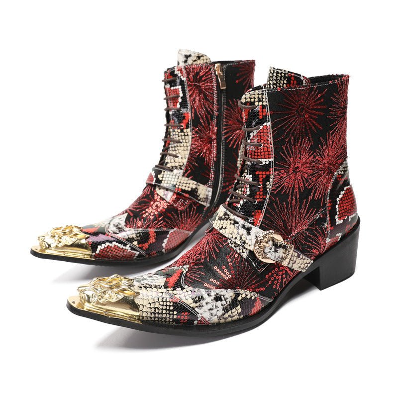 Senlu Chelsea boots men's cowhide red Martin boots men's chimney short boots 2023 new leather boots men's boots