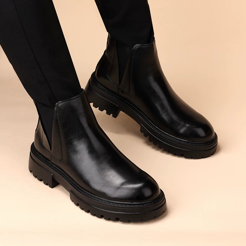 Men's Martin Boots, Height Increasing, Thick Sole