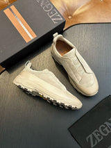 Cross-border zz men's suede casual shoes outdoor sports shoes cross elastic band thick sole light sole low ankle shoes men
