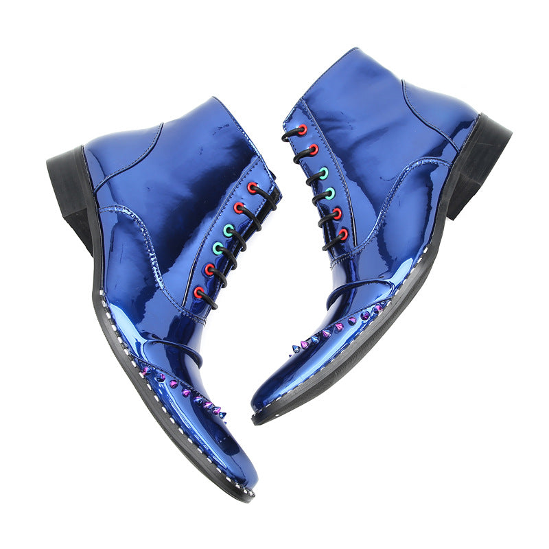Chelsea boots men's shoes autumn and winter men's leather shoes Martin boots high-top British style outdoor tooling black waterproof leather boots