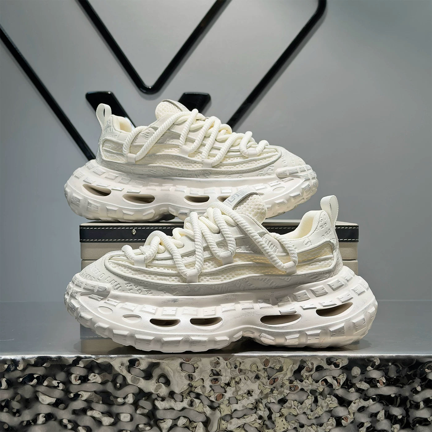 Men's Height-Increasing Platform Breathable Mesh Chunky Dad Sneakers 2026 Summer