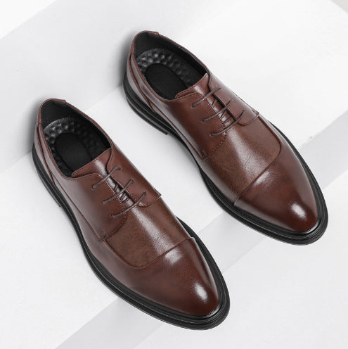 New men's pointed-toe leather shoes - korean style, trendy formal & business casual, plus size, brit