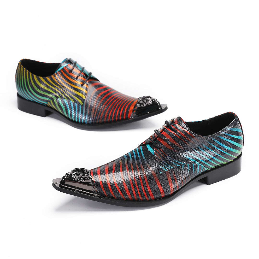 Men's Red Leather Formal Shoes – Retro, Business
