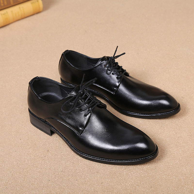 Men's Pointed Leather Dress Shoes - Casual Lace-Up 4