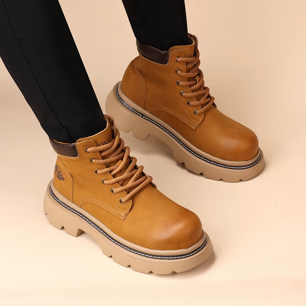 Men's Martin Boots, Height Increasing, Thick Sole