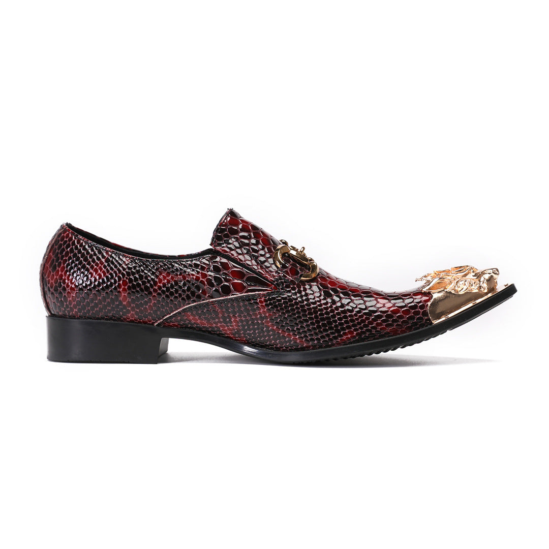 Men's Red Leather Dress Shoes – Business, Wedding – Style 23
