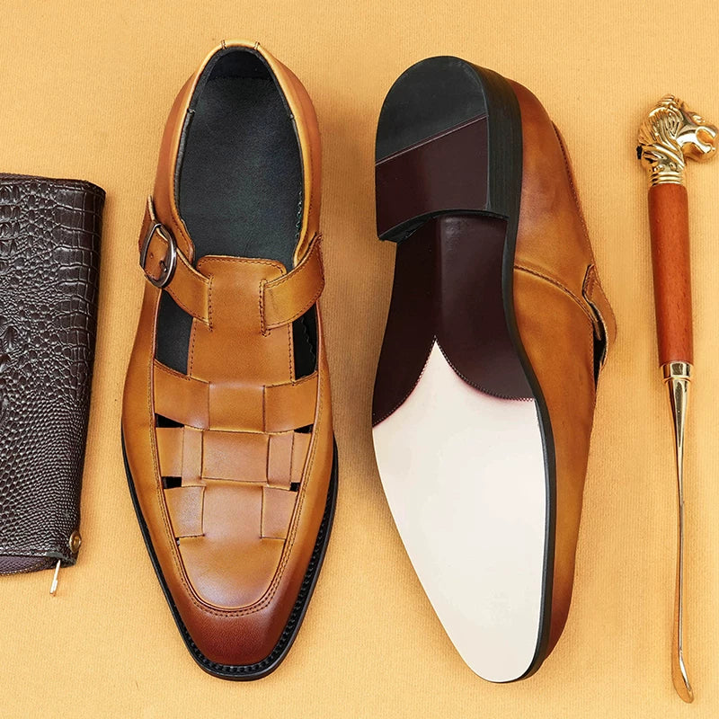 Men's Genuine Leather Sandals, Breathable