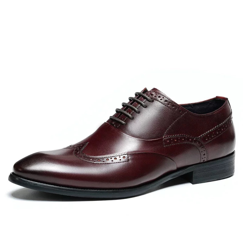 Men's Genuine Leather Oxford Shoes, Handmade, Pointed Toe