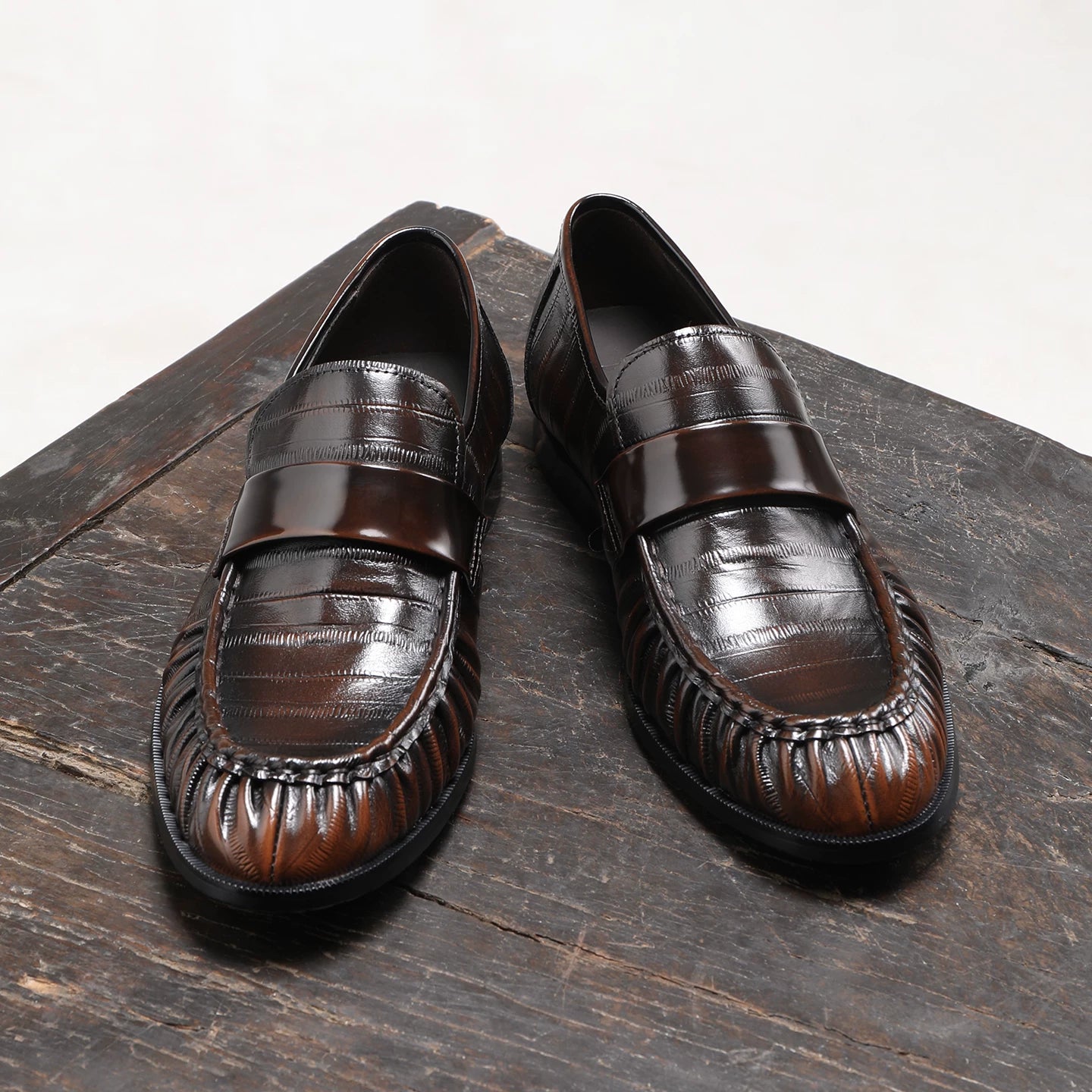 Men's Genuine Leather Loafers, Breathable, Slip-On