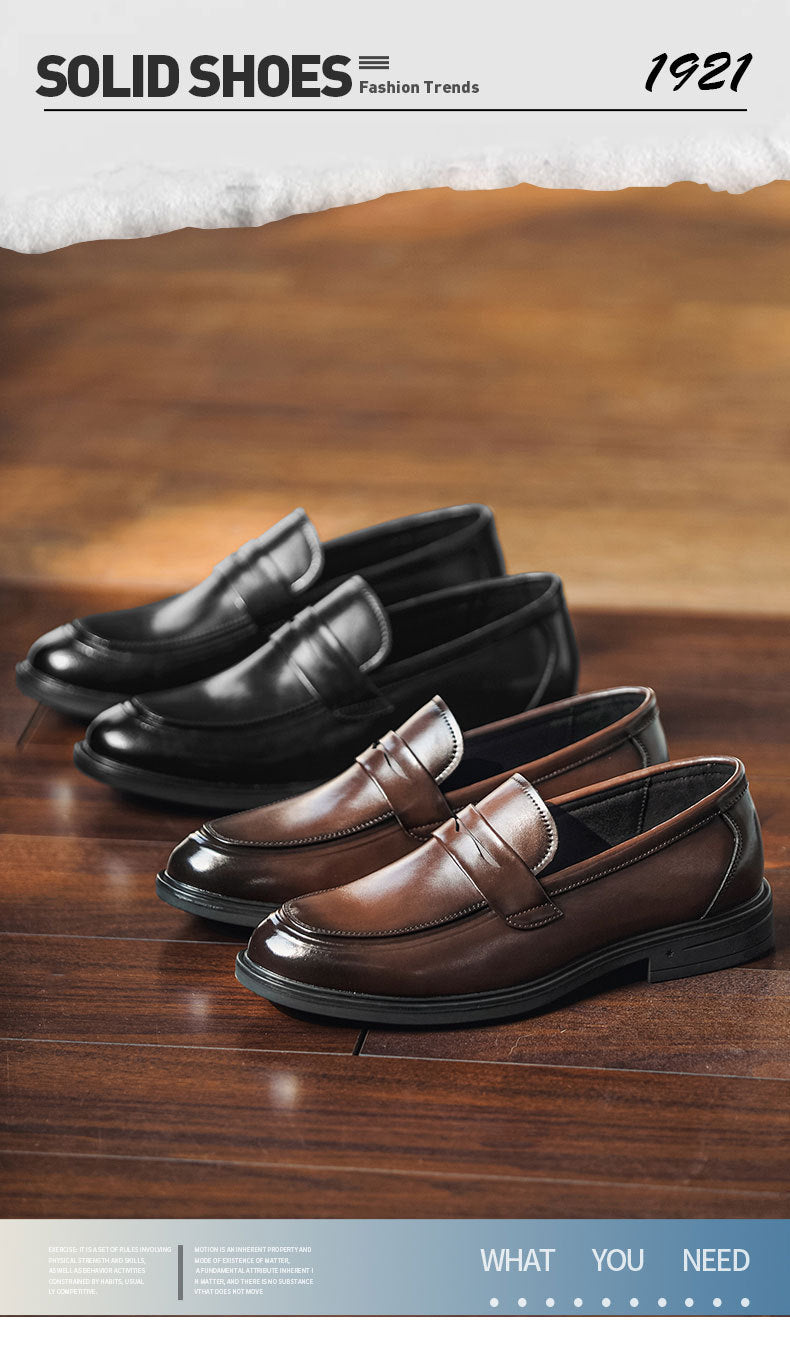 Cross-border new arrival leather shoes for men 2026 british style slip-on round toe casual loafers 6