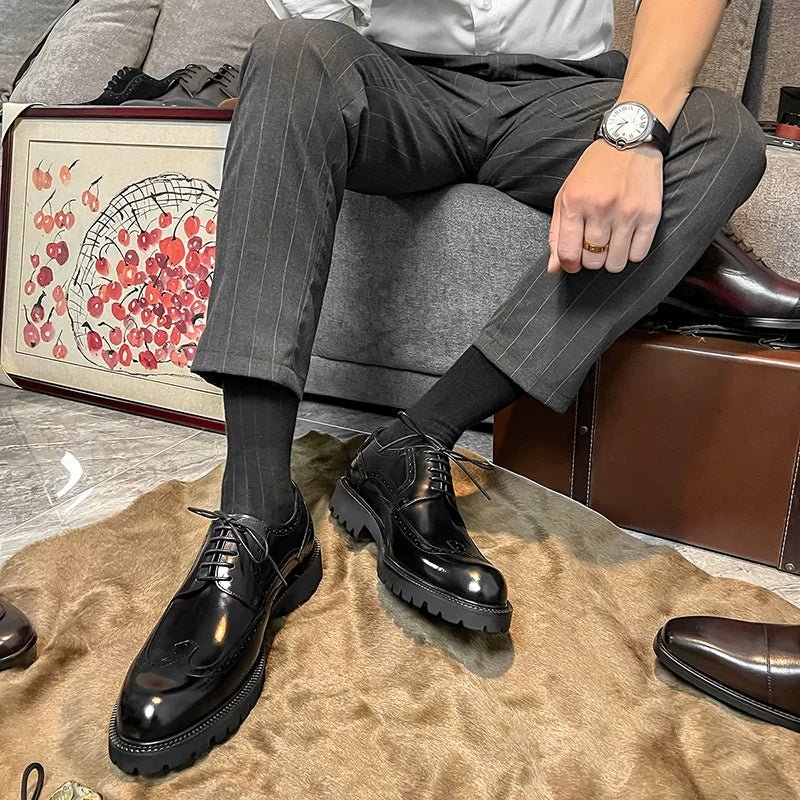 Men's Wedding Shoes, Height Increasing, British Style