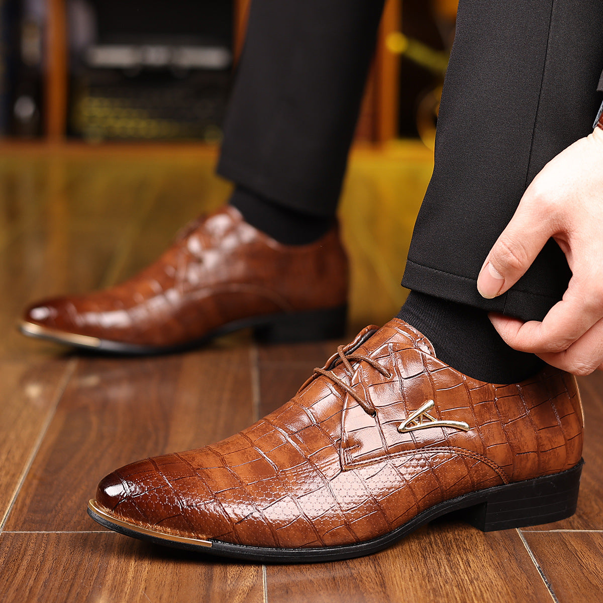 New arrival cross-border mencasualeasiest for matchplus size leather shoes pointed toe fashion busin