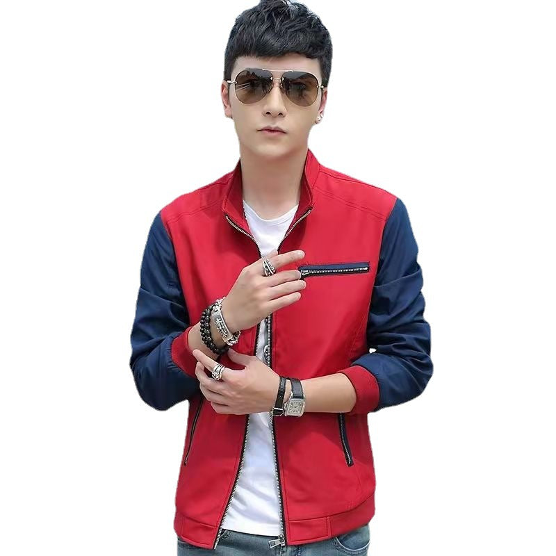 Spring and autumn thin jacket men's 2022 new coat winter large size Korean version slim handsome casual youth clothes