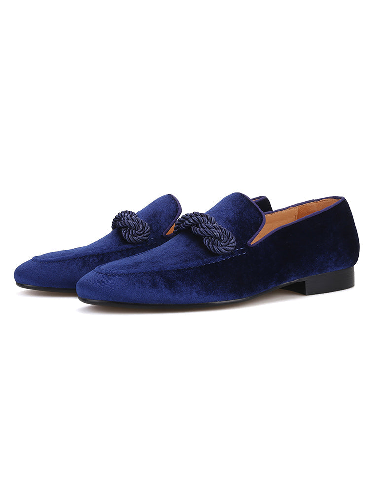 Spring and autumn men's high-end velvet loafers European and American party wedding banquet smoking shoes classic loafers
