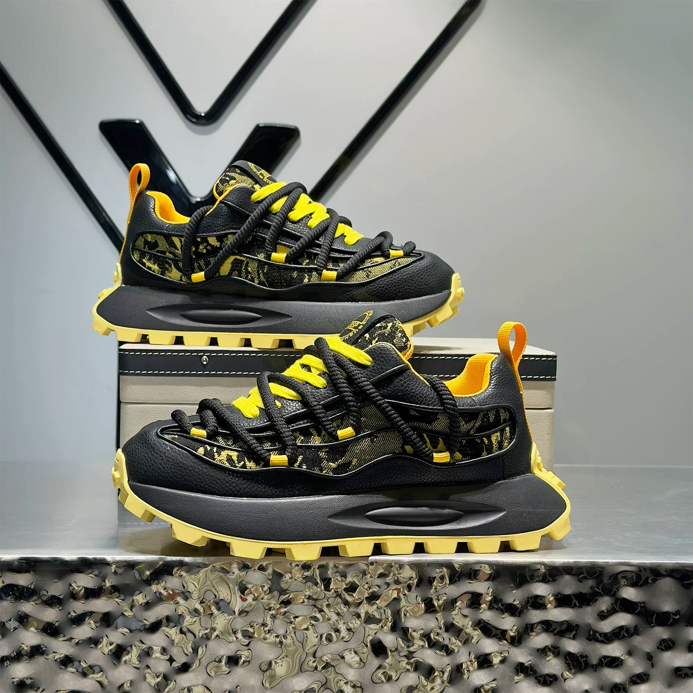 Men's Platform Breathable Non-Slip Chunky Dad Sneakers 2026 Summer New