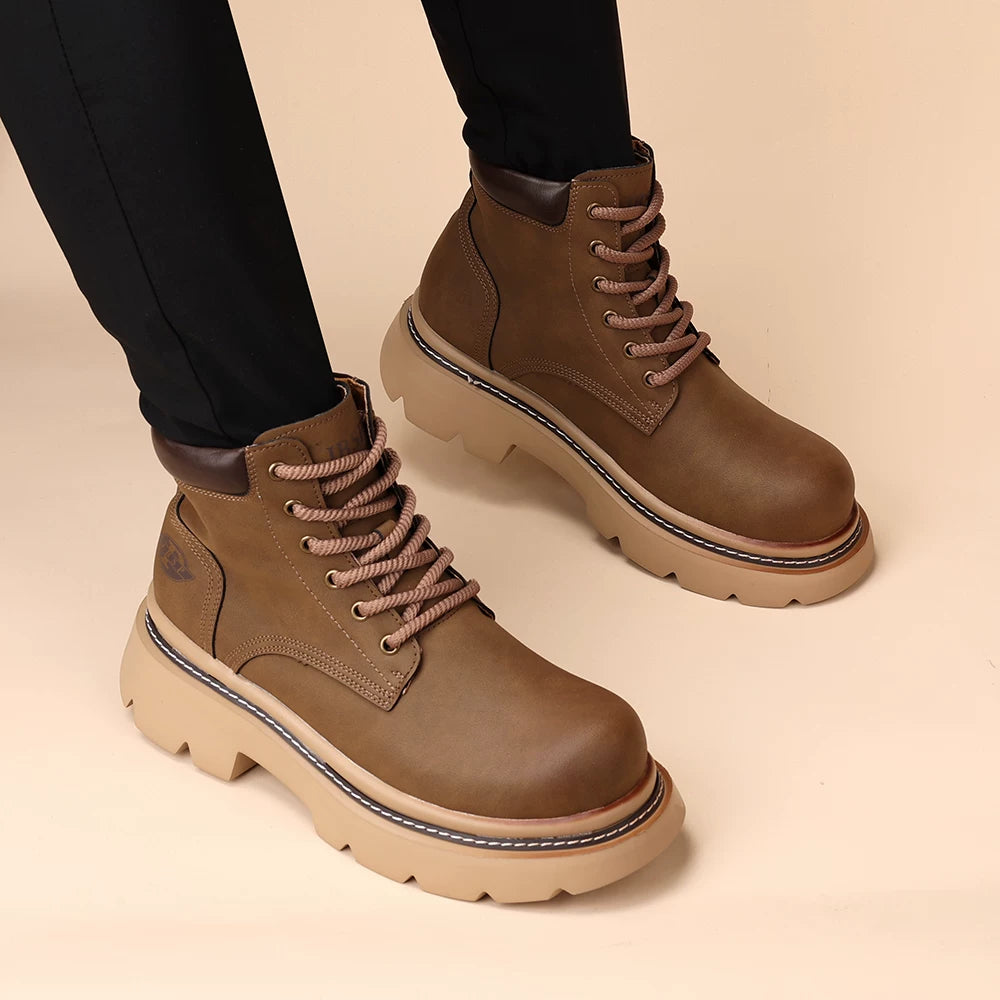 Men's Martin Boots, Height Increasing, Thick Sole
