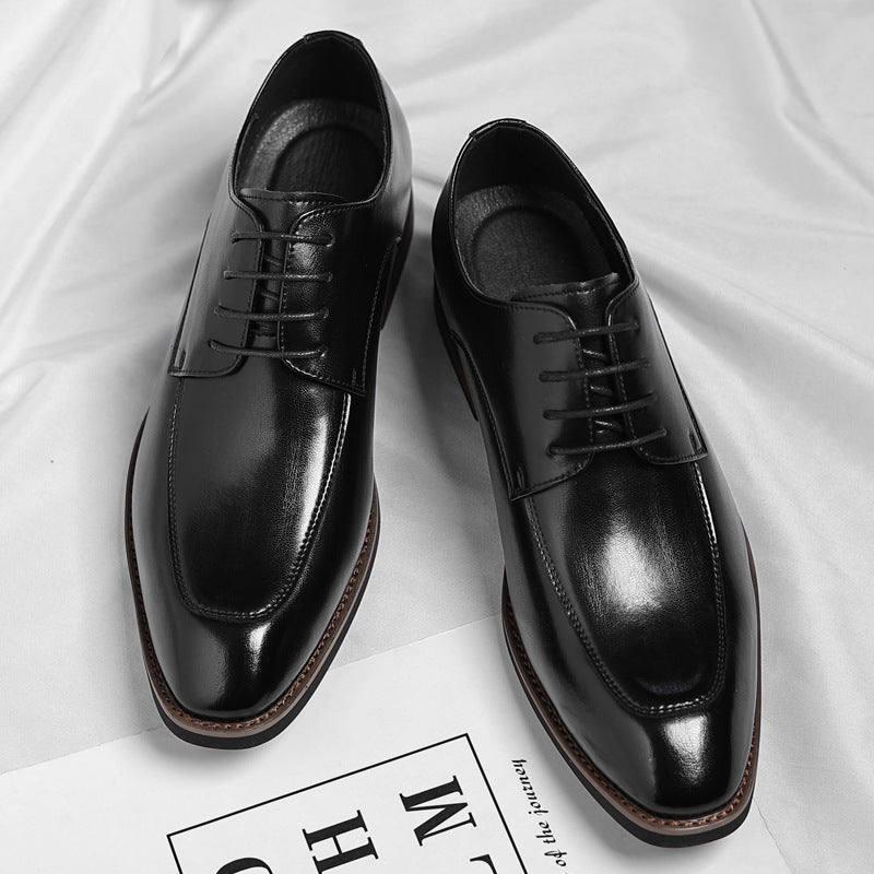 Men's plus size leather dress shoes - stylish business formal shoes for men, trendy british gentlema