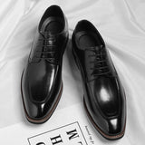 Men's plus size leather dress shoes - stylish business formal shoes for men, trendy british gentlema