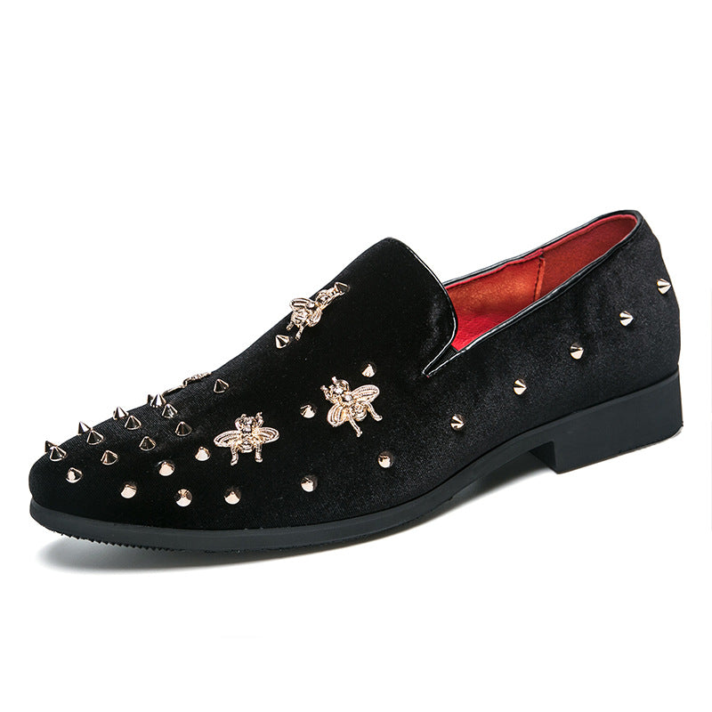 Cross-border hairstylist men's shoes fashion british studded shoes exportplus size slip-on driving 6