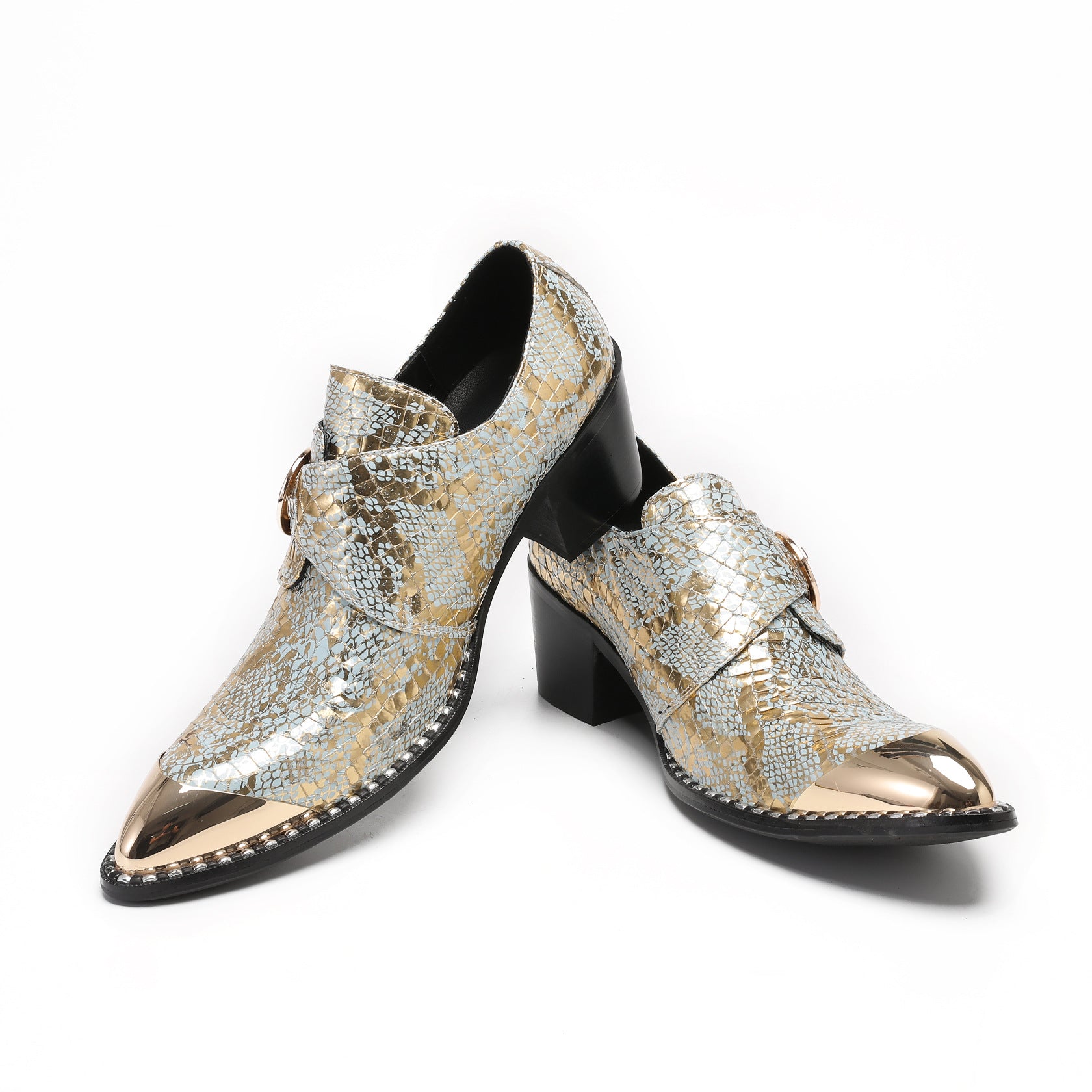 Men's Silver Leather Derby Formal Shoes – Pointed Toe, Business