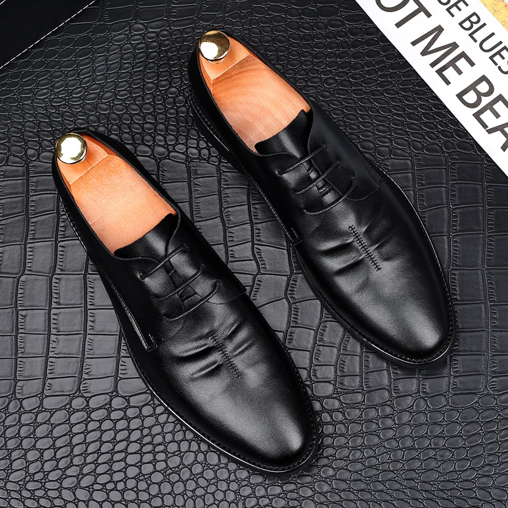 Men's White Wedding Shoes, Height Increasing, Breathable