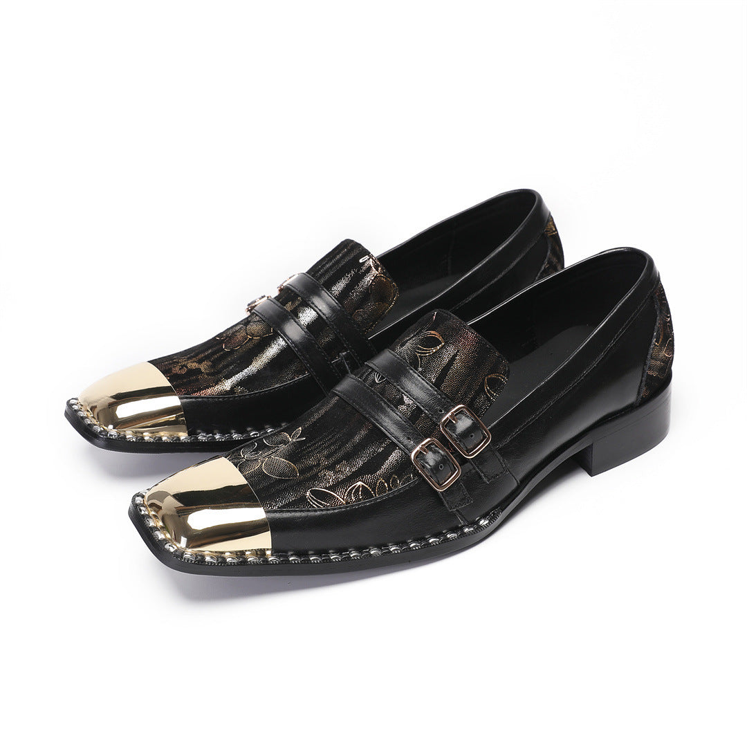 New boys casual rivet shoes brand one-pedal rhinestone loafers spirit guy trend breathable men's board shoes