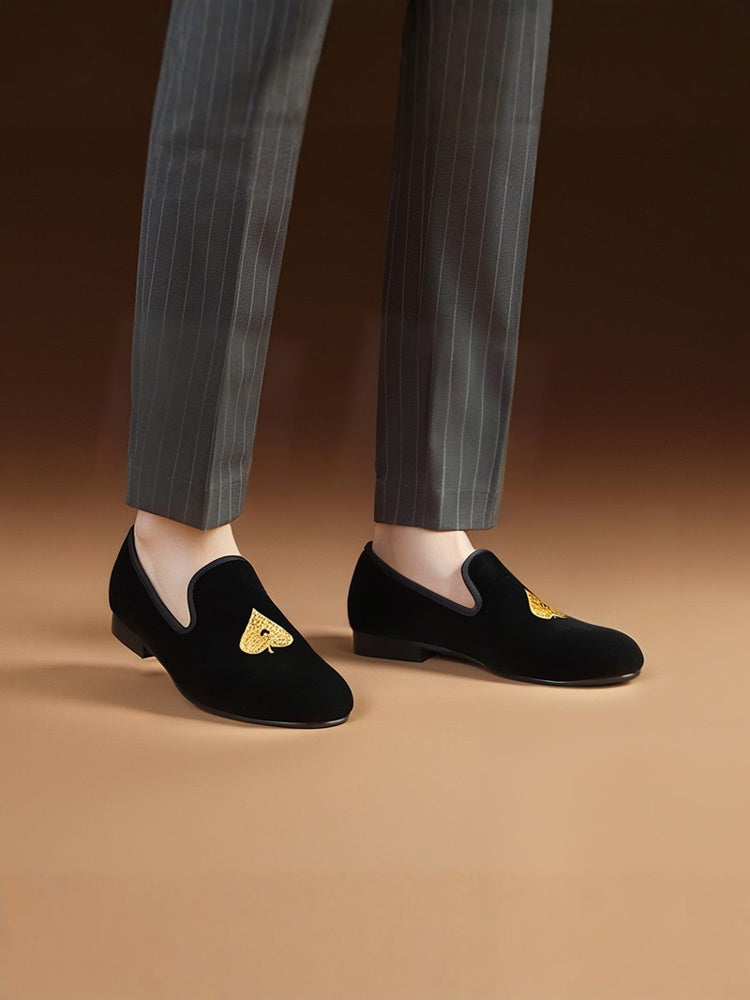 Autumn and winter new handmade loafers men's embroidered trendy fashion party banquet slip-on formal shoes